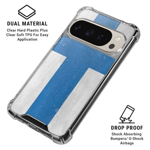 Finland Flag Distressed Pixel 9/9 Pro Clear Case
